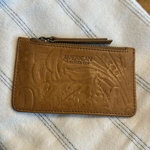 American Leather Co. Tooled Leather Card Wallet